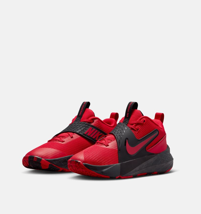 Nike Team Hustle Baskets en Rouge/Noir Nike Team Hustle Baskets en Rouge/Noir pour garçons (364689) - pour semelles orthopédiques