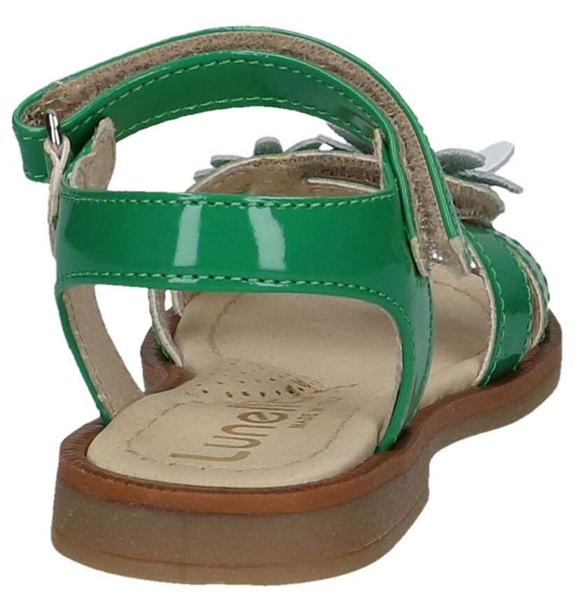 Groene Laké Sandalen met Bloemen Lunella in lakleer (215143)