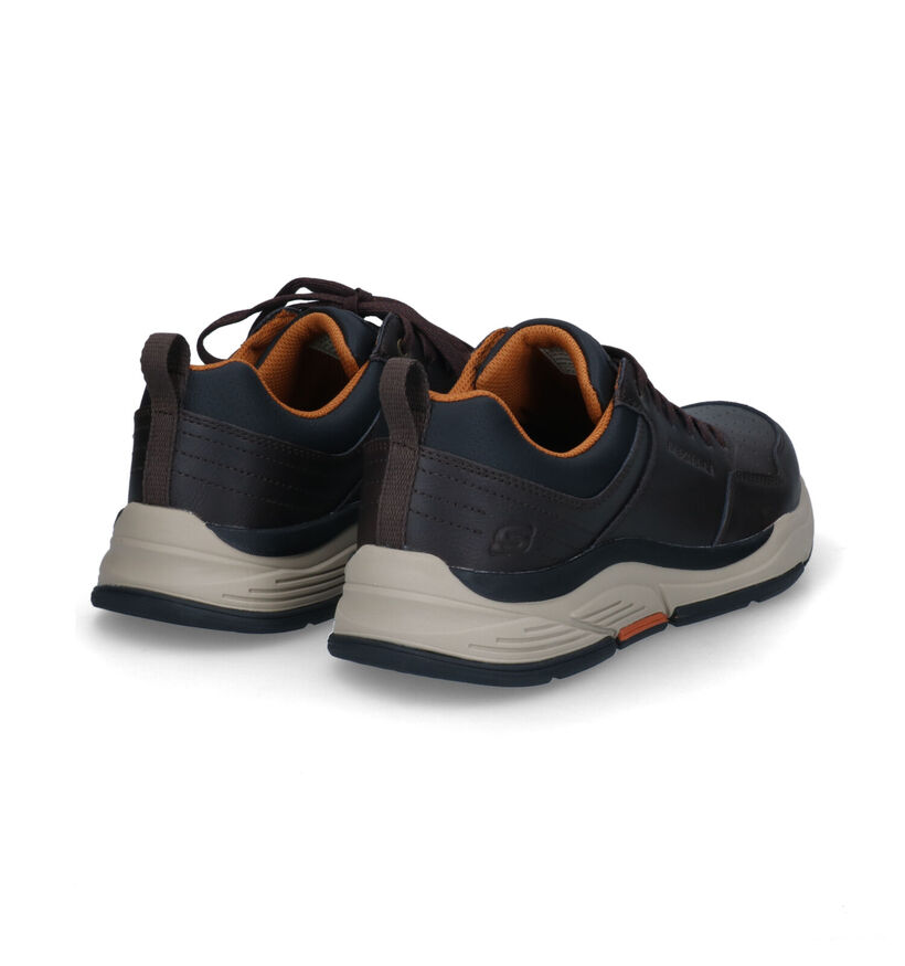 Skechers Benago Treno Chaussures à lacets en Brun en cuir (319174)
