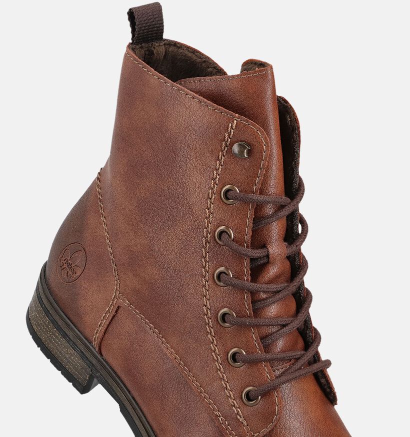 Rieker Cognac Veterboots voor dames (363539) - geschikt voor steunzolen