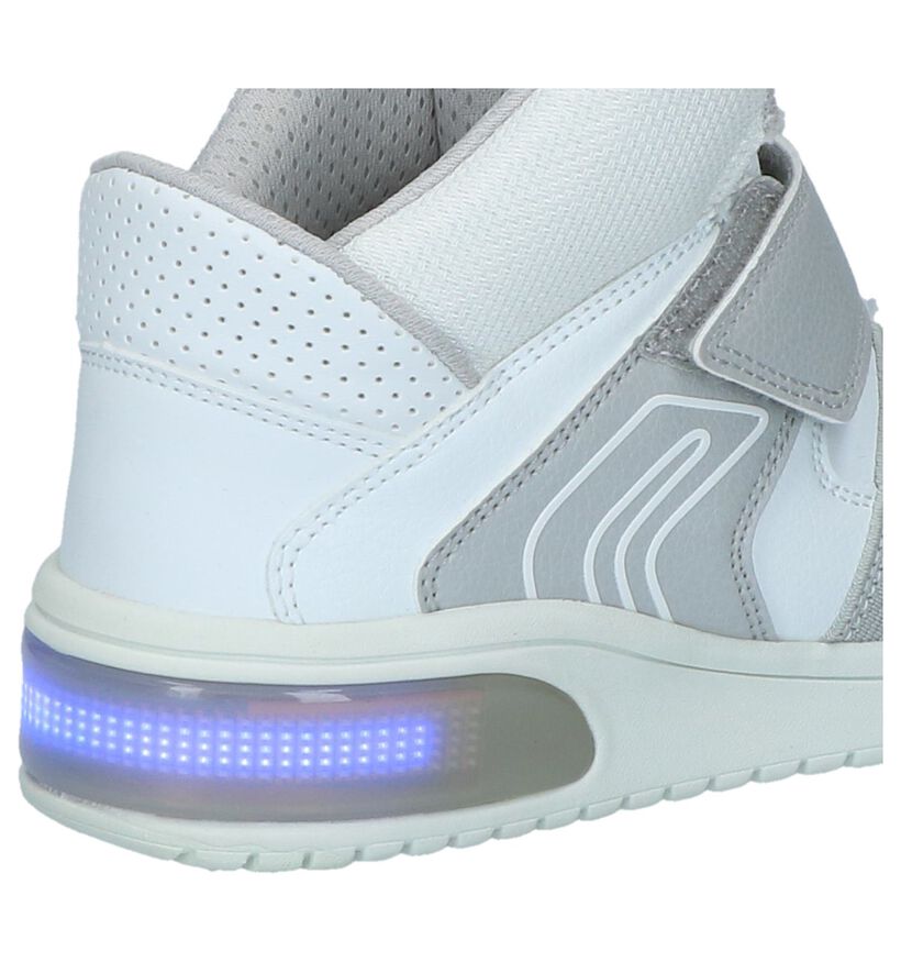 Geox Witte Hoge Sneakers met Lichtjes in stof (223185)