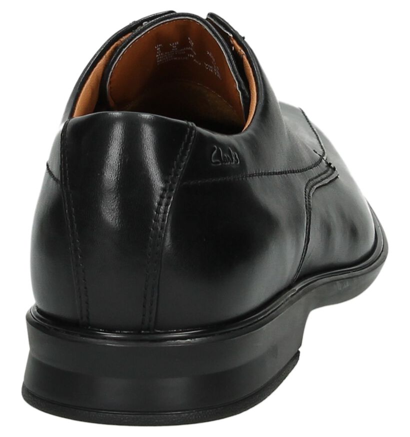 Clarks Geklede Veterschoen Goya Band Zwart in leer (167991)