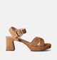 Laurent David Cognac Sandalen met blokhak voor dames (357776)