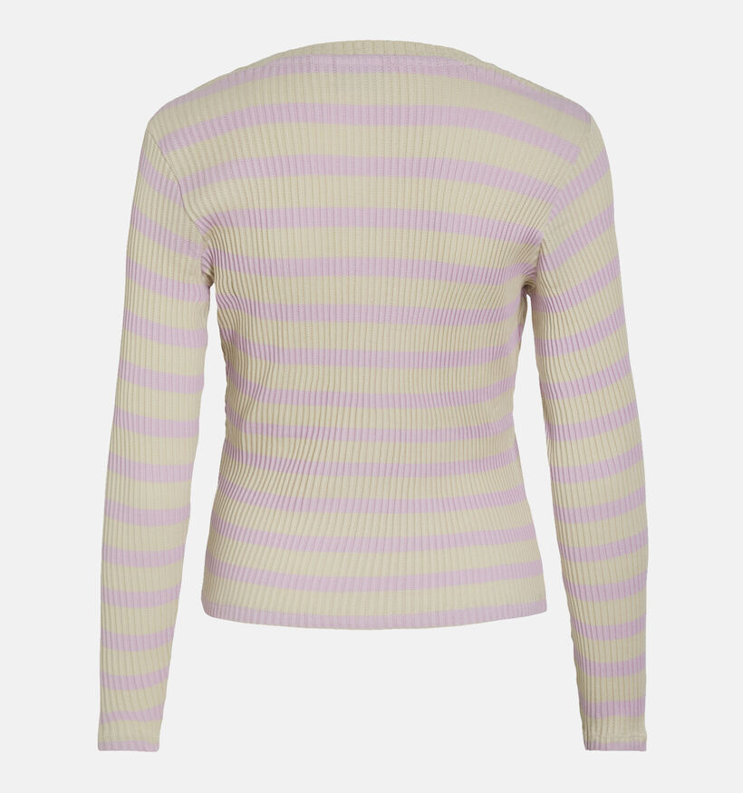 Vila Amelie T-shirt à rayé en Rose pour femmes (351796)
