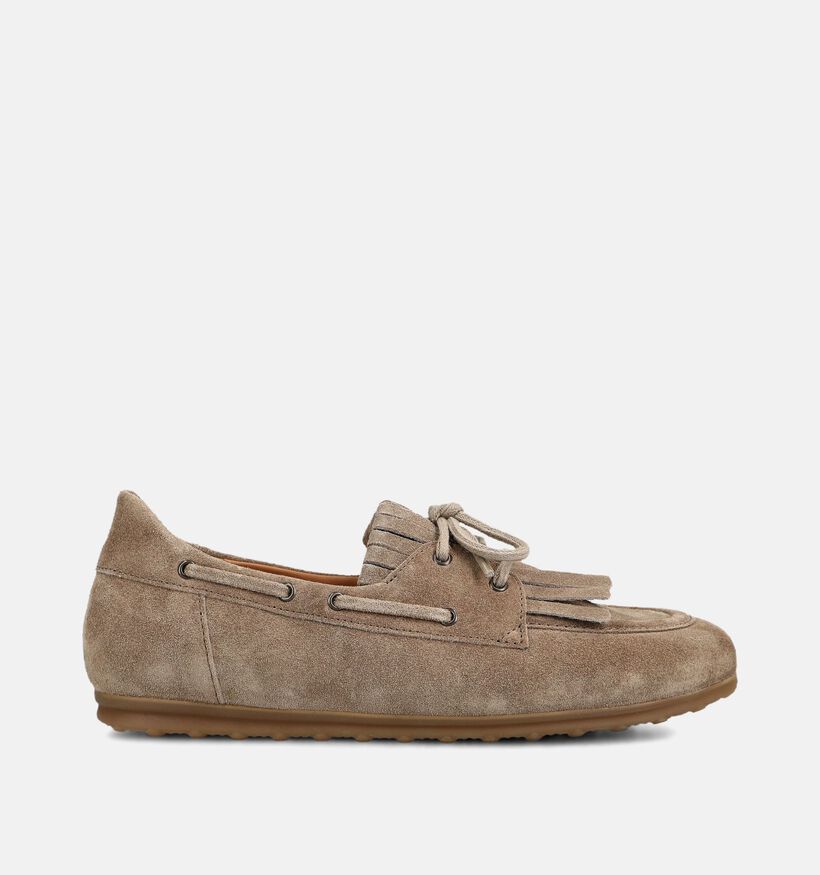 Gabor Donkerbeige Bootschoenen voor dames (378265) - geschikt voor steunzolen