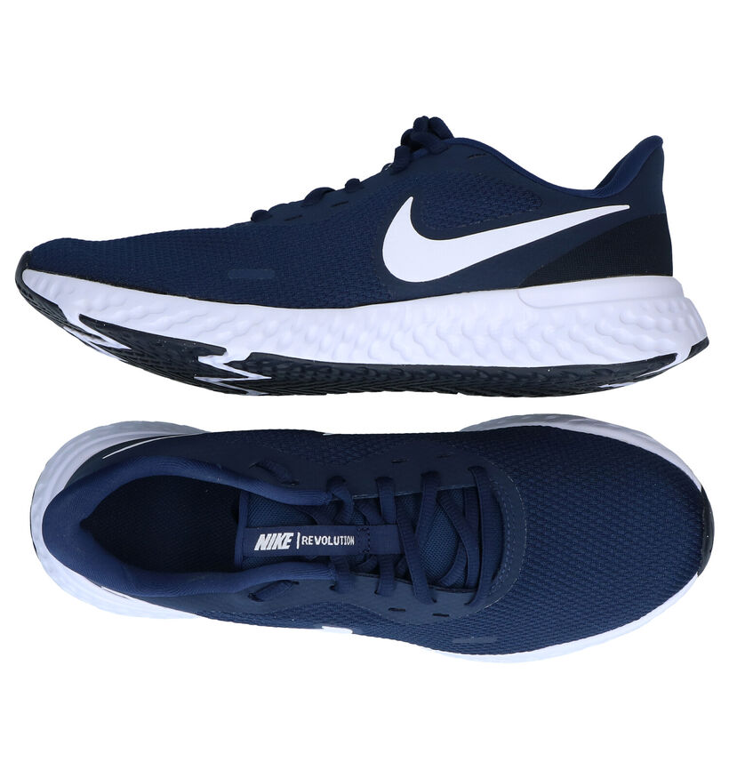 Nike Revolution 5 Baskets en Bleu en textile (290990)