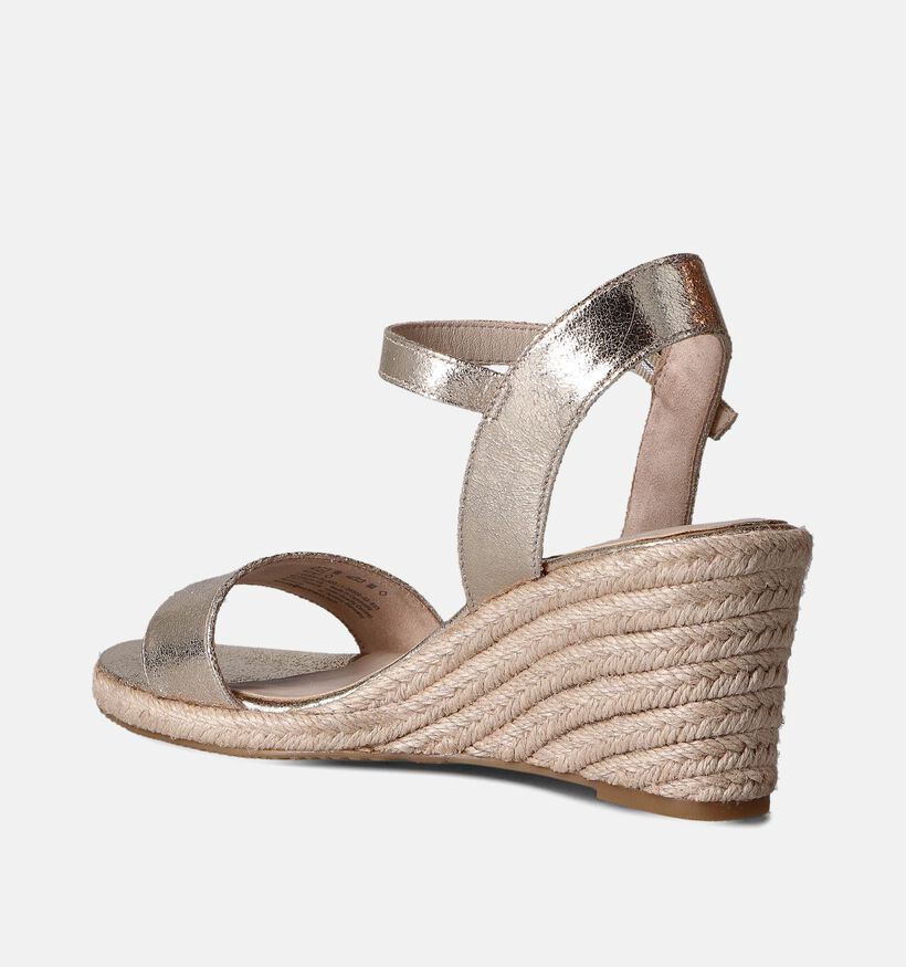 Tamaris Sandales avec talon compensé en Or pour femmes (354375)