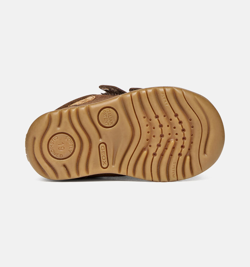 Geox Macchia Donkerbruine Babyschoenen voor jongens (376226) - geschikt voor steunzolen
