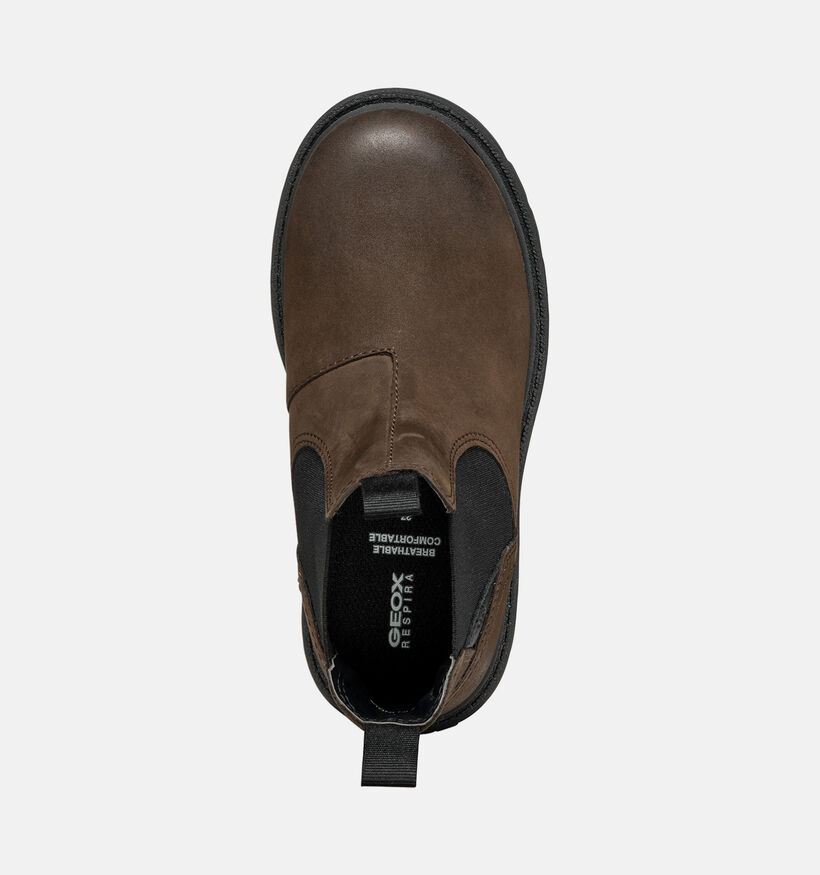 Geox Shaylax Donkerbruine Boots Chelsea voor jongens (376228)