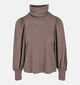 Minuit Douze Elycia Donkerbruine T-shirt Lange Mouwen voor dames (381867)