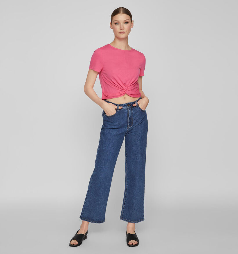 Vila Mooney T-shirt cropped en Rose pour femmes (333798)