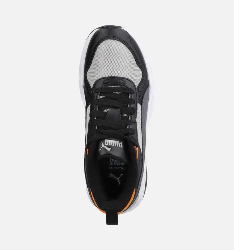 Puma Trinity 2 LT Baskets en Noir/Orange pour gar&ccedil;ons (375564) - pour semelles orthop&eacute;diques