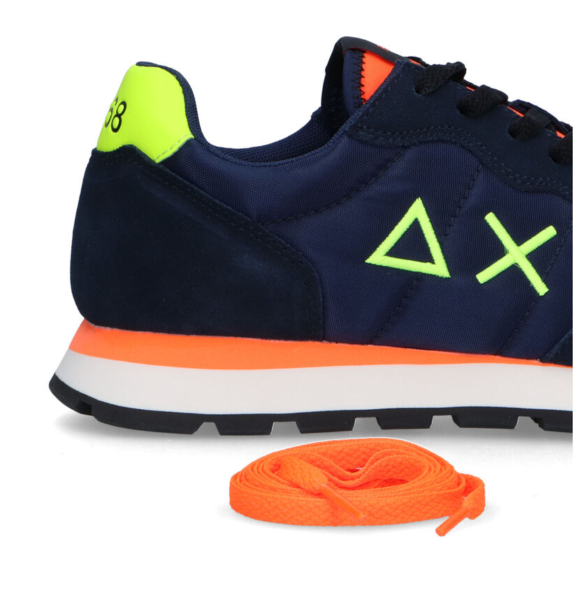 Sun 68 Tom Fluo Blauwe Sneakers voor heren (322372) - geschikt voor steunzolen