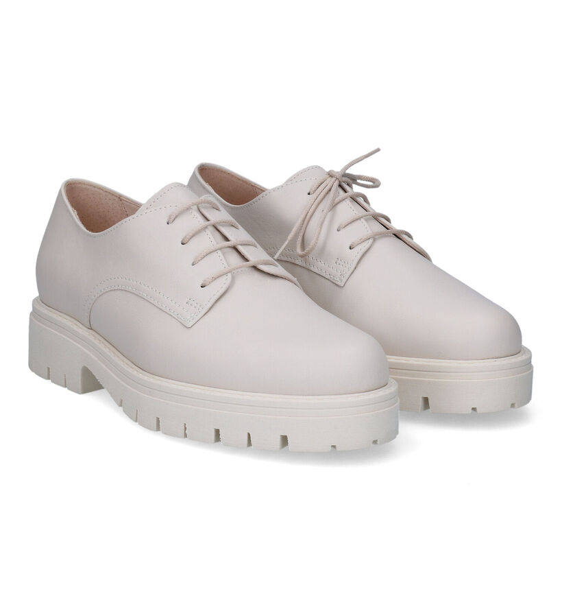 Gabor Ecru Veterschoenen voor dames (315259) - geschikt voor steunzolen