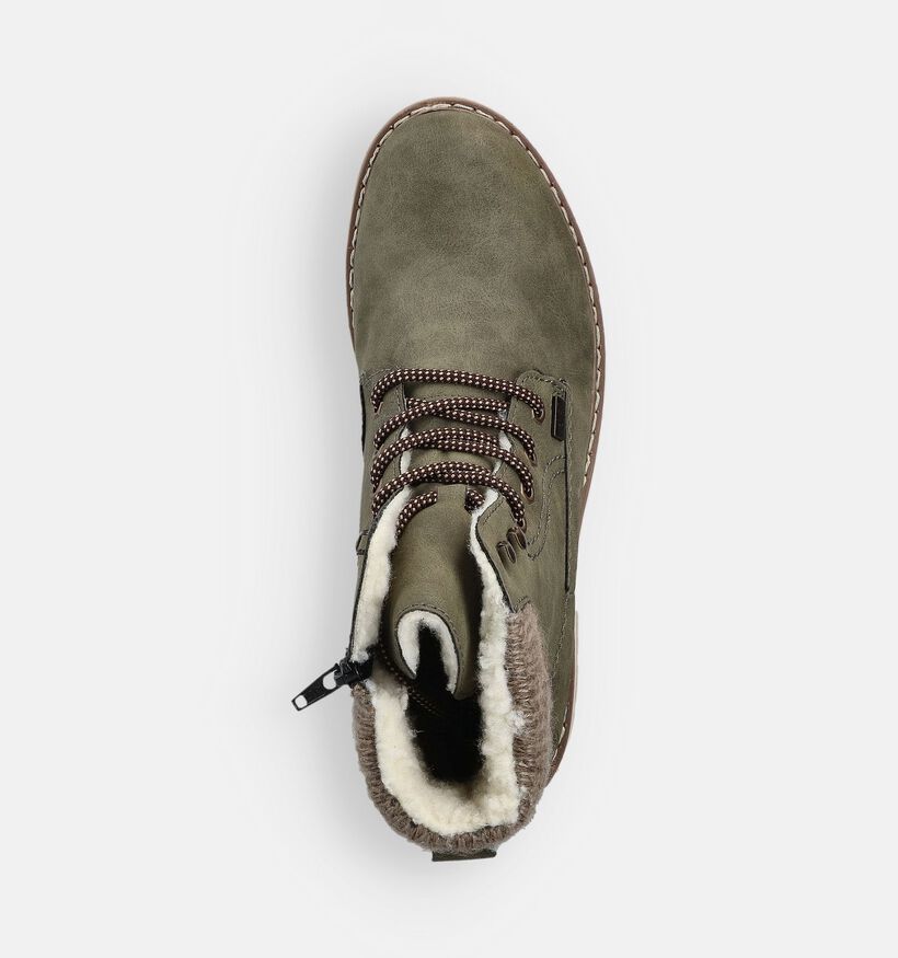 Rieker Boots à lacets en Vert kaki pour femmes (363556) - pour semelles orthopédiques