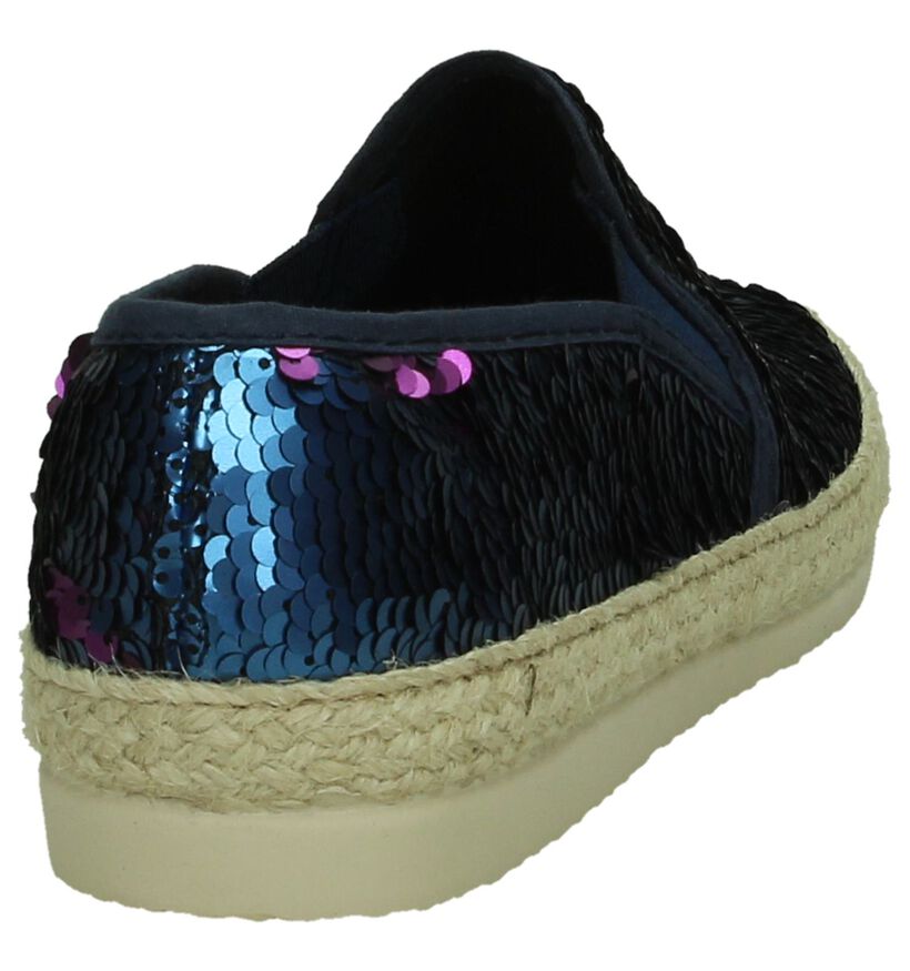 Via Roma Blauwe Espadrilles met Pailletten in stof (207483)