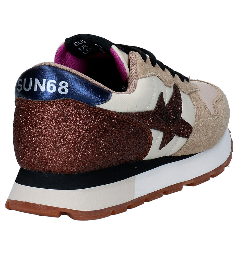 Sun 68 Stargirl Glitter Chaussures à lacets en Beige pour femmes (298176) - pour semelles orthopédiques