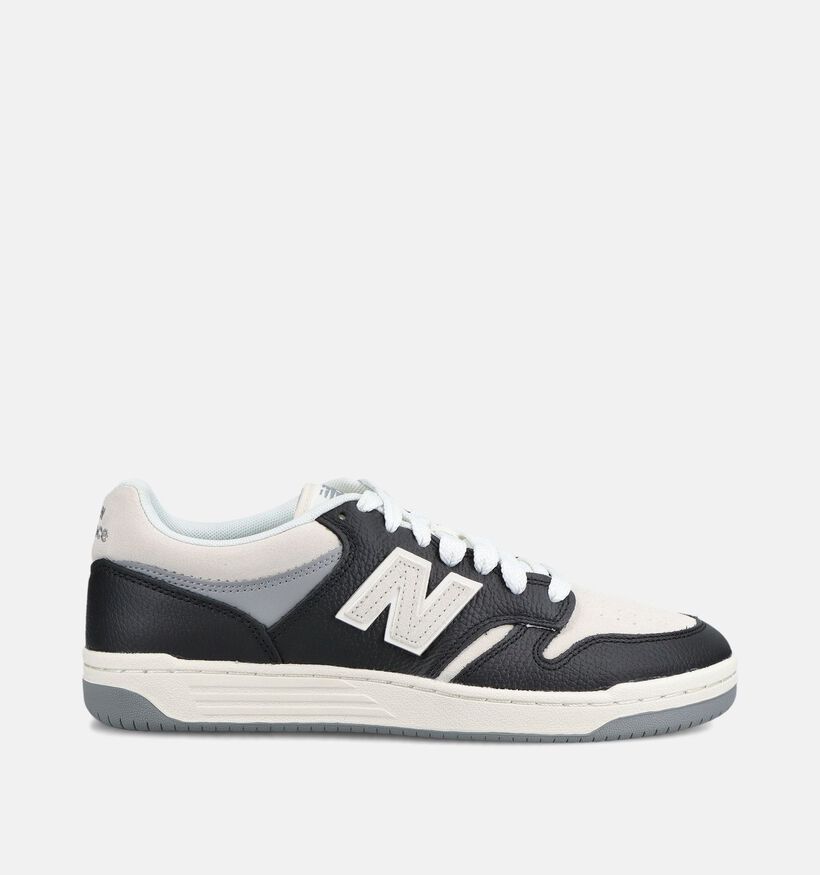 New Balance 480 Baskets en Noir/Ecru pour hommes (375125) - pour semelles orthop&eacute;diques