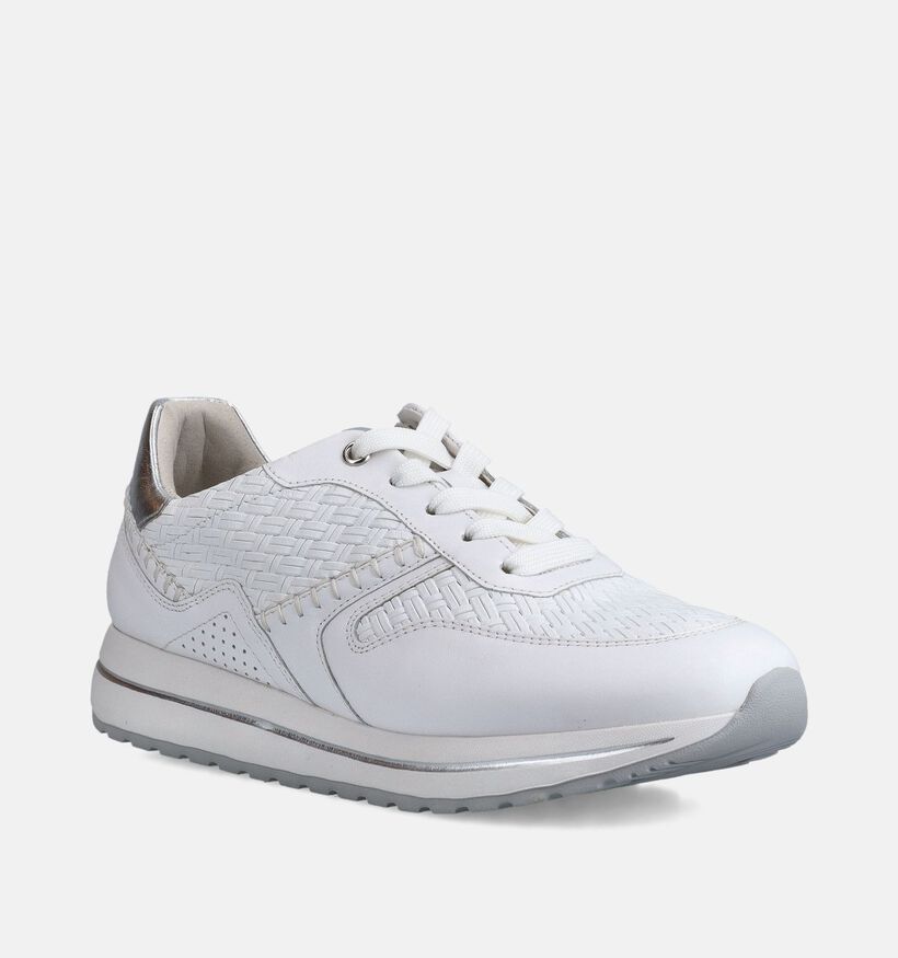 Gabor Witte/Zilveren Sneakers voor dames (368365) - geschikt voor steunzolen