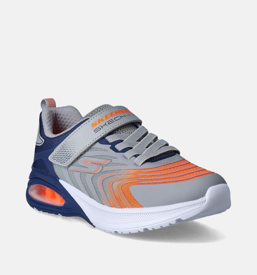 Skechers Microspec Max Advance Grijze Sneakers voor jongens, meisjes (352311)
