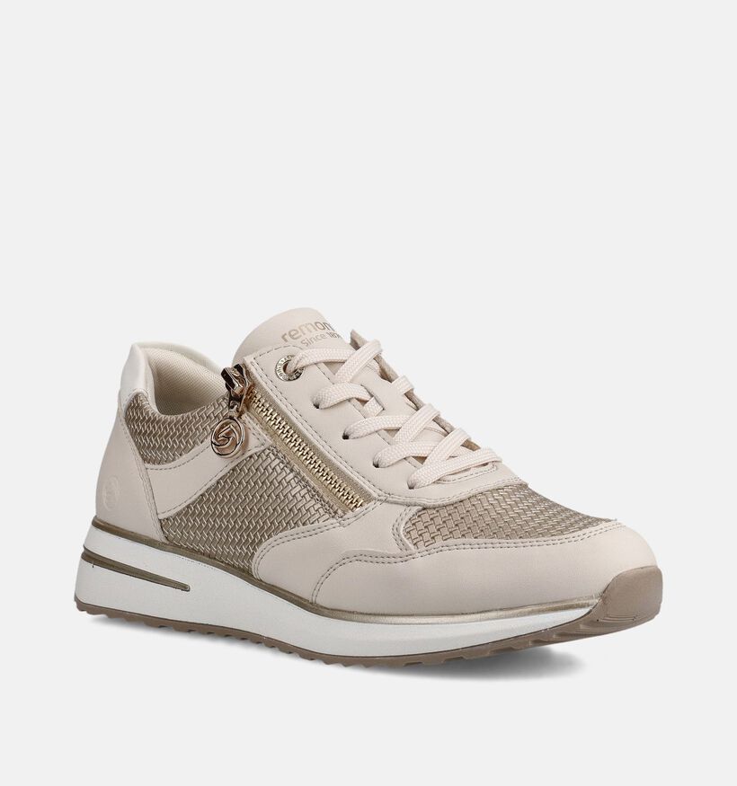 Remonte Goudkleurige Veterschoenen voor dames (367741) - geschikt voor steunzolen