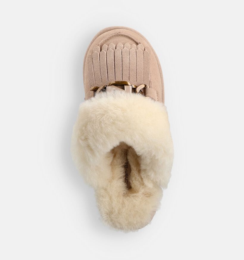 Nathan-Baume Pantoufles ouvertes en Beige pour femmes (363629)