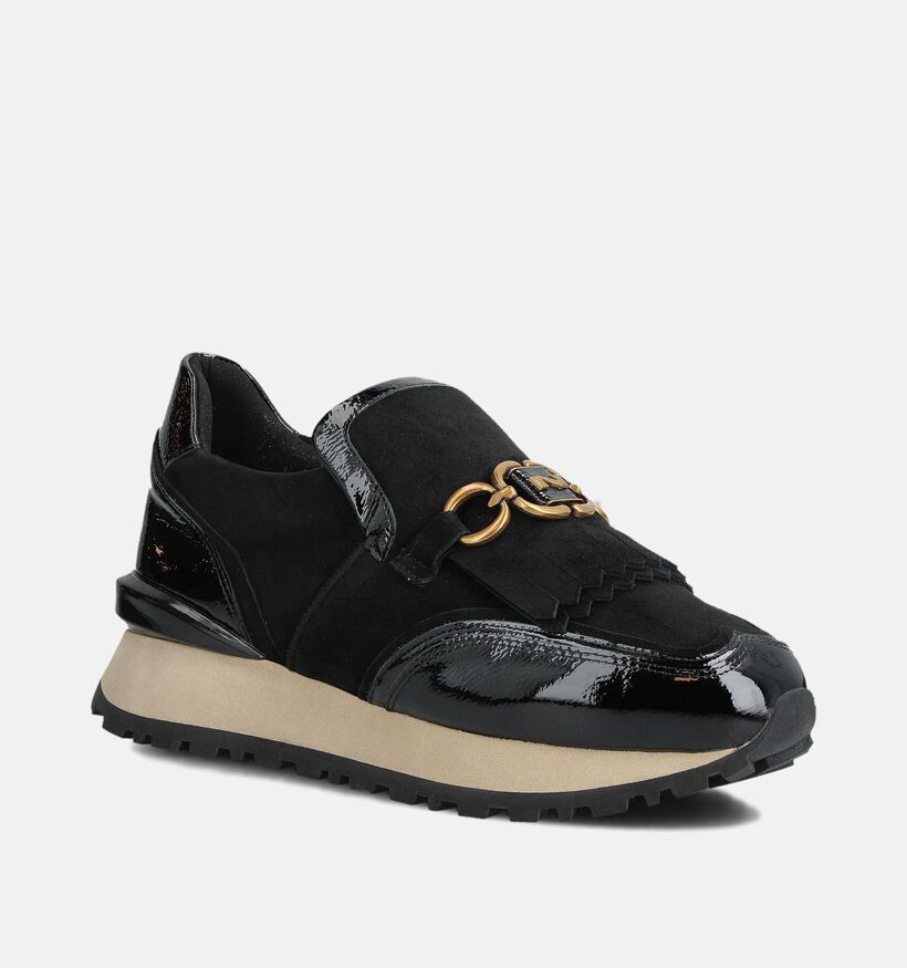 Nathan-Baume Combi Flanel Chaussures à enfiler en Noir pour femmes (363615) - pour semelles orthopédiques