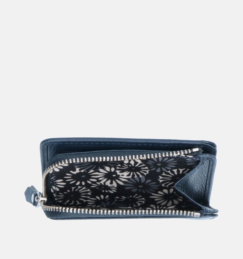 Euro-Leather Blauwe ritsportemonnee voor dames (353529)