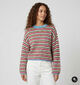 Pieces Ada Pull en Rouge/Bleu pour femmes (379327)