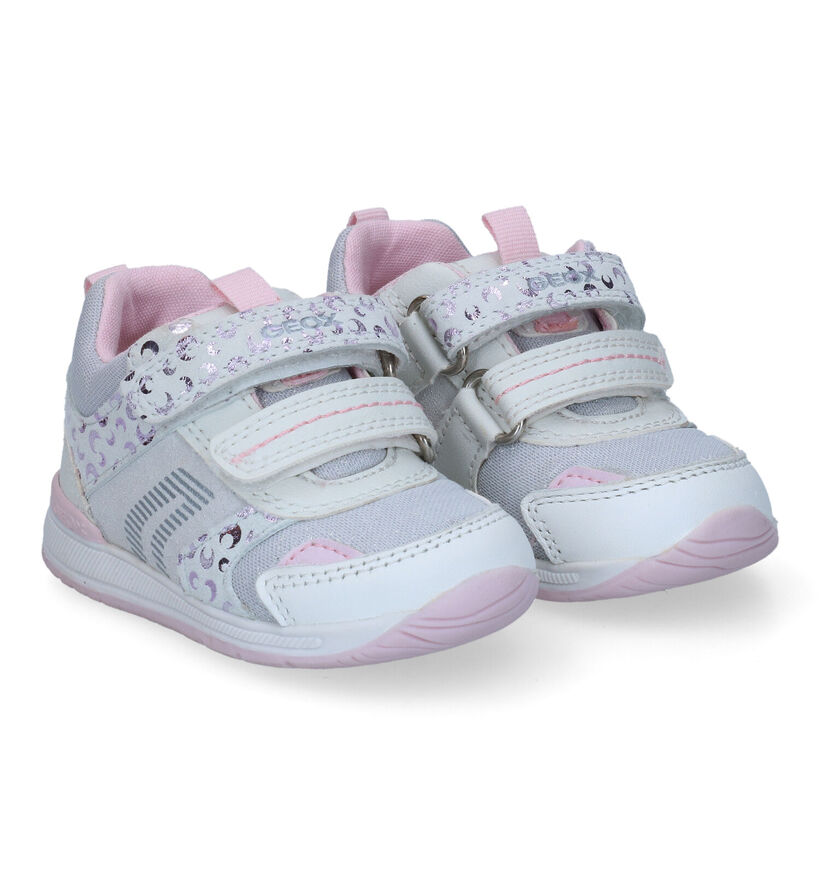 Geox Rishon Witte Sneakers voor meisjes (310986) - geschikt voor steunzolen