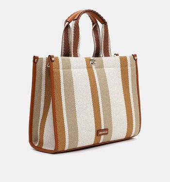 Emily & Noah Shoppers Zwart/Oranje/Beige