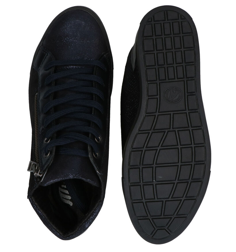 Mirel Zwarte Hoge Sneakers in leer (279835)