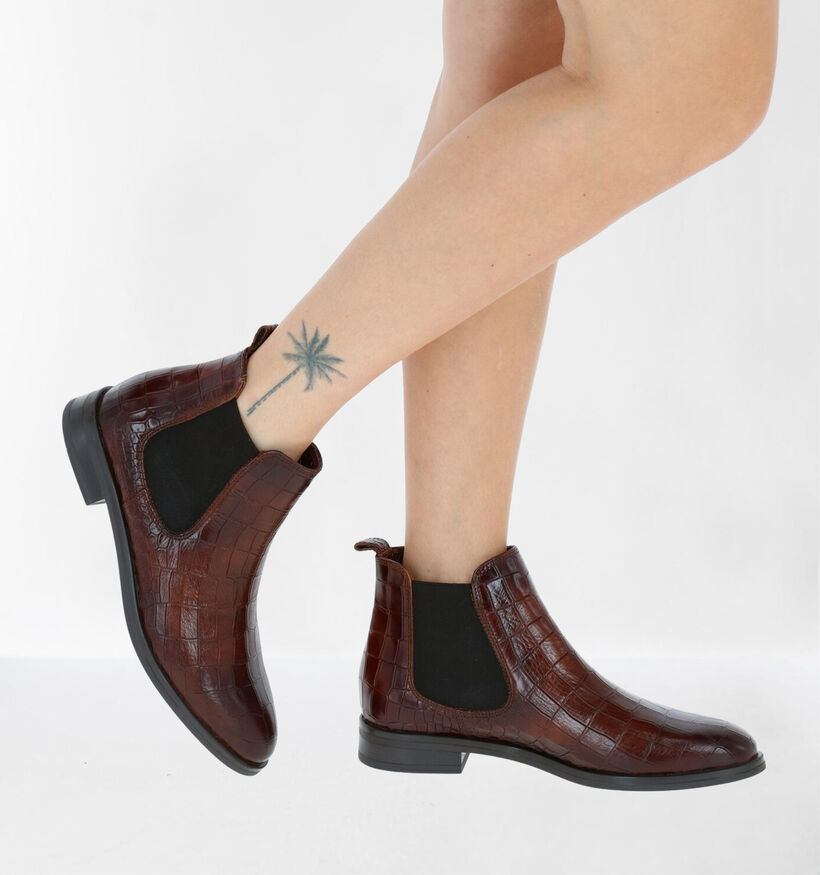 Hampton Bays Bottines plates en Cognac en cuir (277834)