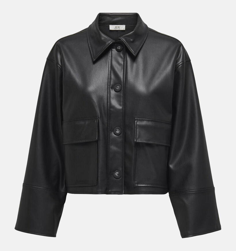 JDY Alexa Zwart Faux leather hemd voor dames (346408)