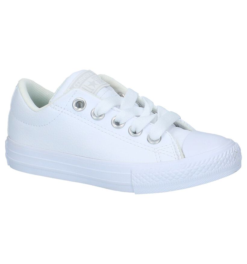 Witte Lage Sportieve Sneakers Converse All Star Chuck Taylor Street in kunstleer (210589)