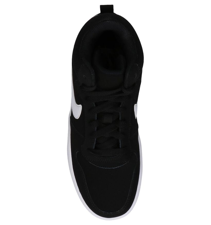 Hoge Sportieve Sneaker Nike Court Borough Zwart in stof (205782)