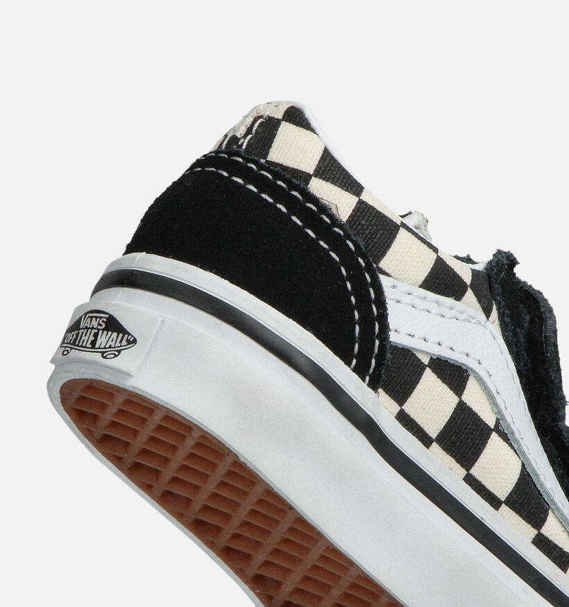 Vans Old Skool Checkerboard Zwarte Sneakers voor meisjes, jongens (361018)