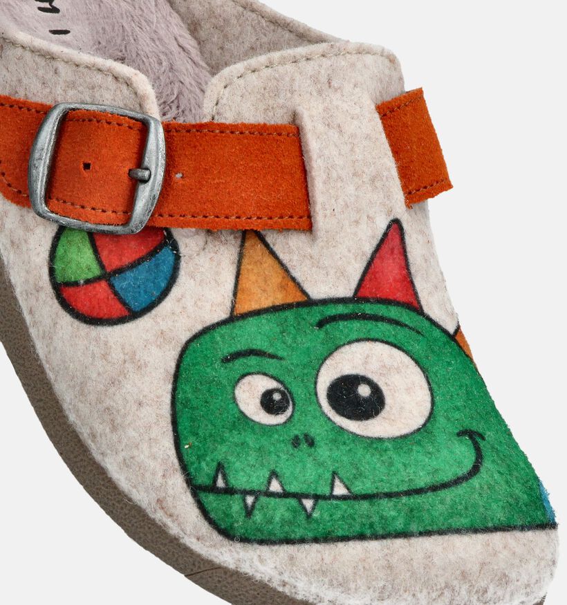 Milo & Mila Dino Beige Pantoffels voor meisjes, jongens (364947) - geschikt voor steunzolen