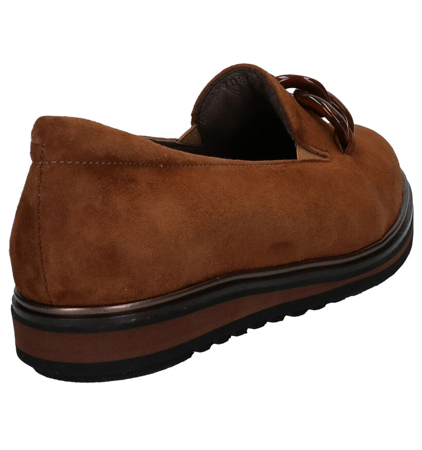 Softwaves Cognac Loafers in daim (281981)