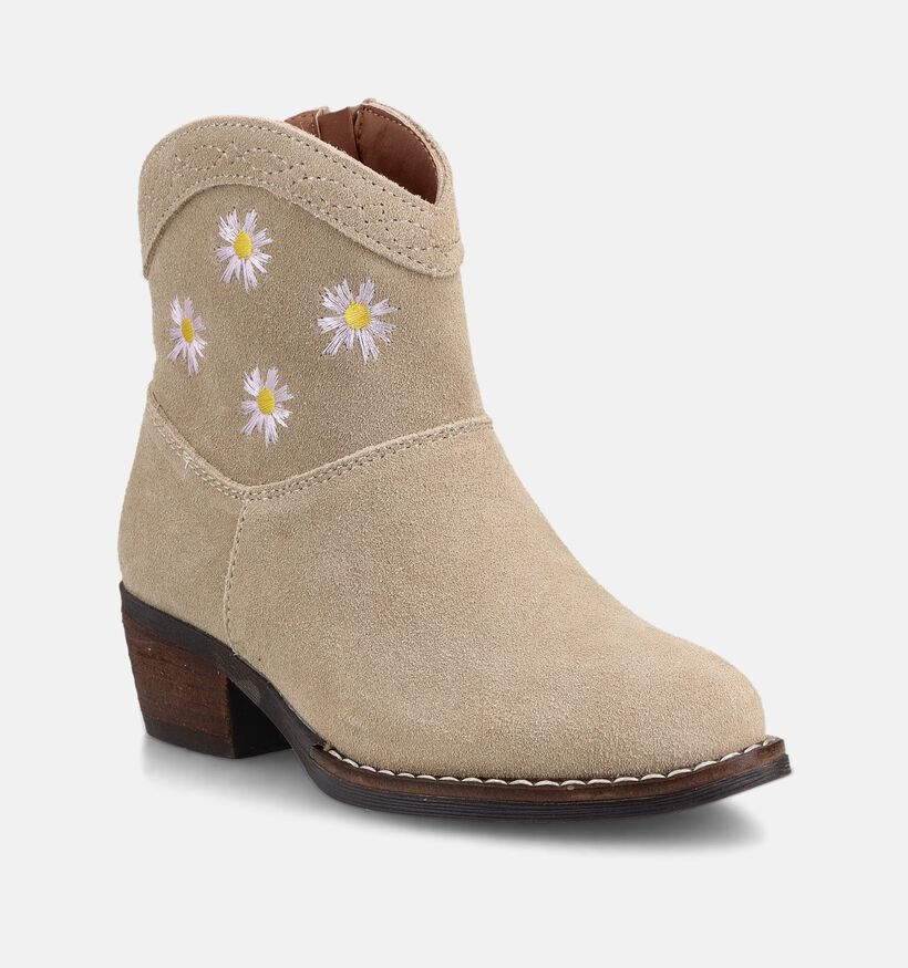 Milo & Mila Beige Cowboylaarzen Broderie voor meisjes (373269)