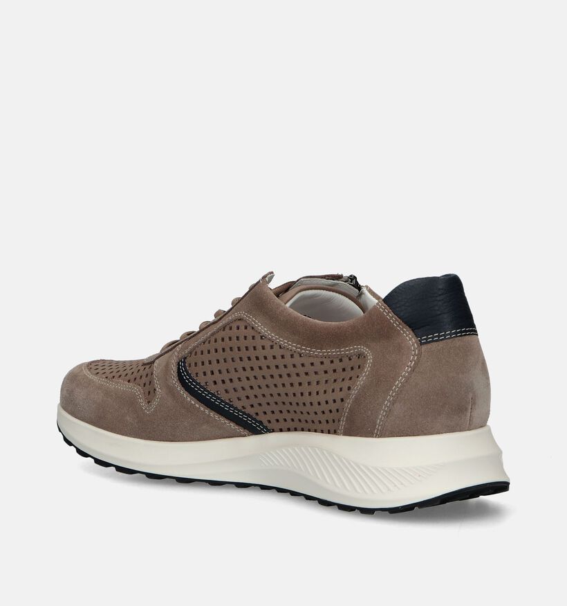 Mephisto Dino Perf Velsport Taupe Veterschoenen voor heren (339210) - geschikt voor steunzolen