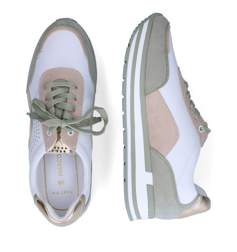 Marco Tozzi Wit/Beige Veterschoenen in kunstleer (302966)