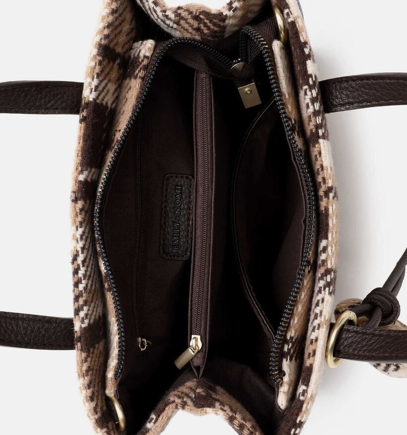 Emily & Noah Levinia Donkerbruine Geruite Shopper met Rits voor dames (378845)