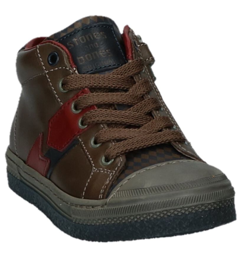 STONES and BONES Rembo Bruine Veterschoenen in leer (223433)