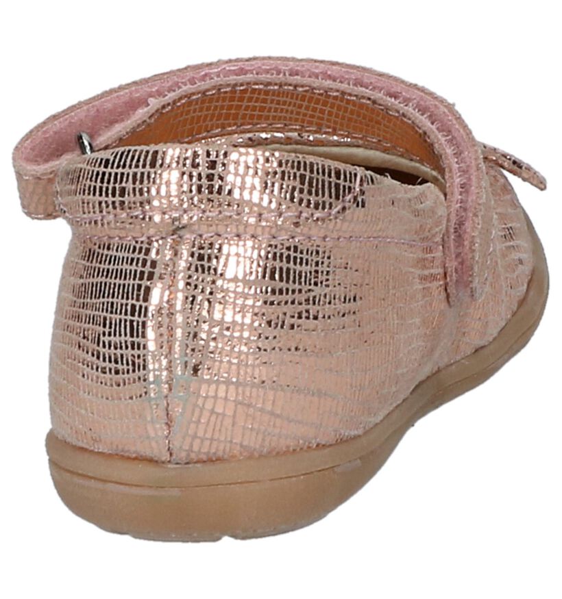 Roze Metallic Ballerina Milo & Mila in leer (210055)