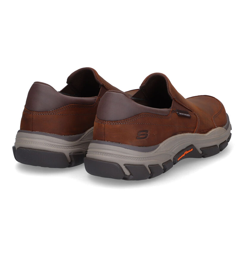 Skechers Respected Calum Relaxed Fit Chaussures sans lacets en Marron en nubuck (312701)