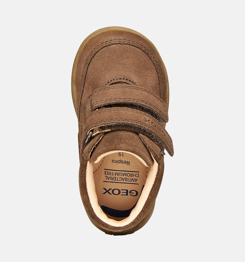 Geox Macchia Donkerbruine Babyschoenen voor jongens (376226) - geschikt voor steunzolen