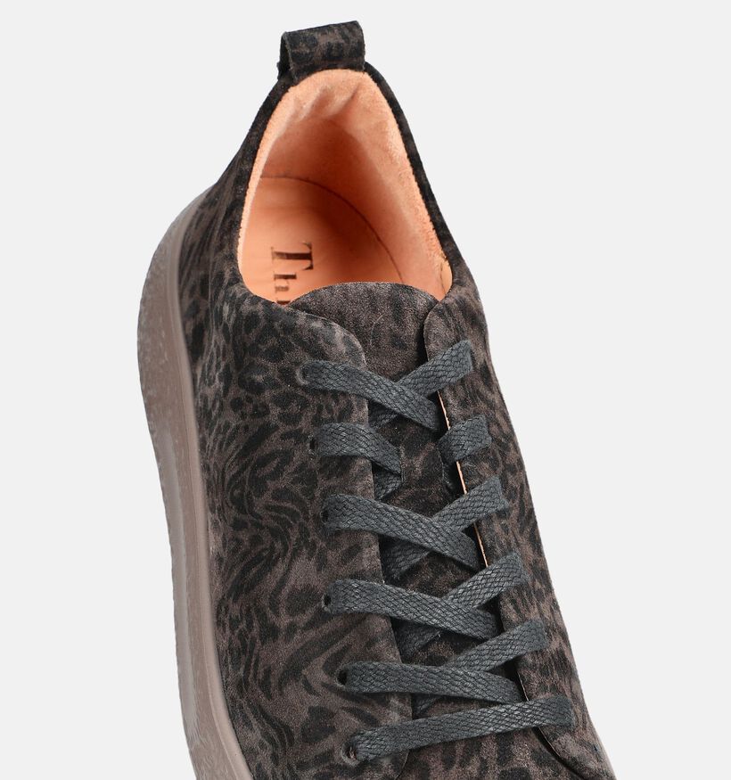 Think! Turna Light Donkerbruine Sneakers voor dames (381354) - geschikt voor steunzolen