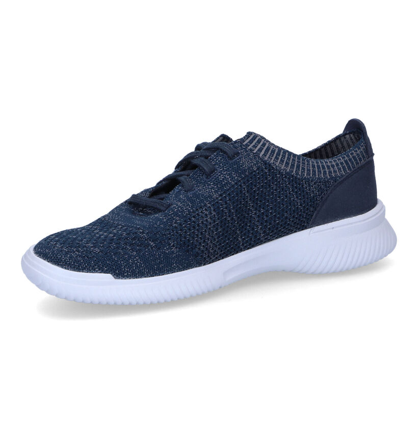 Clarks Donaway Knit Blauwe Veterschoenen voor heren (304492) - geschikt voor steunzolen