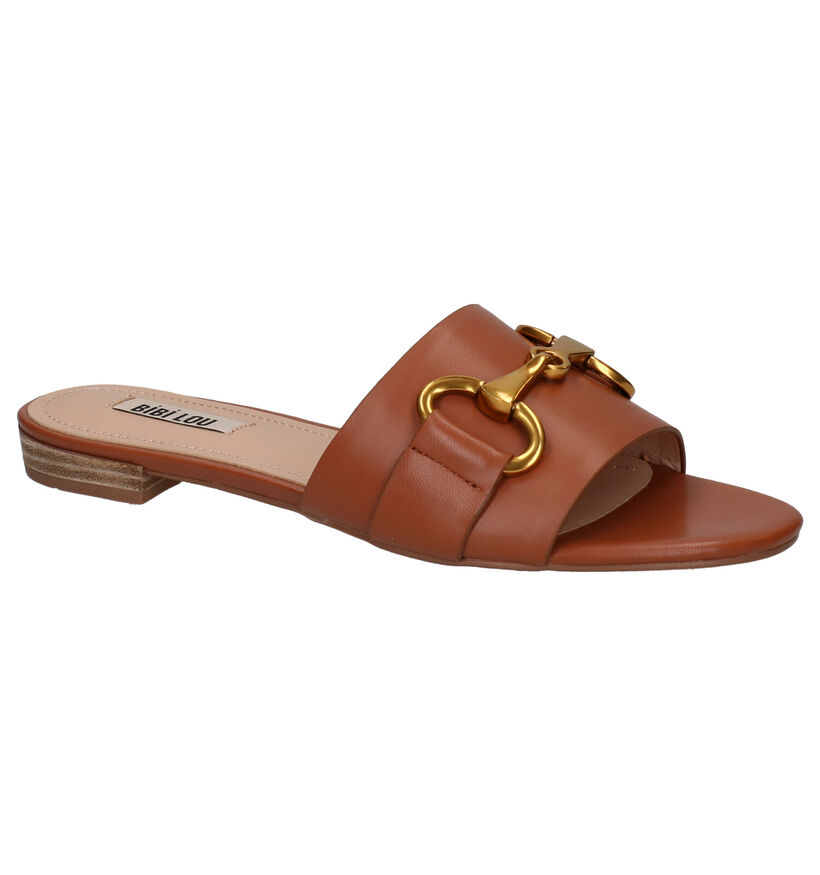 Bibi Lou Cognac Slippers in leer (273129)